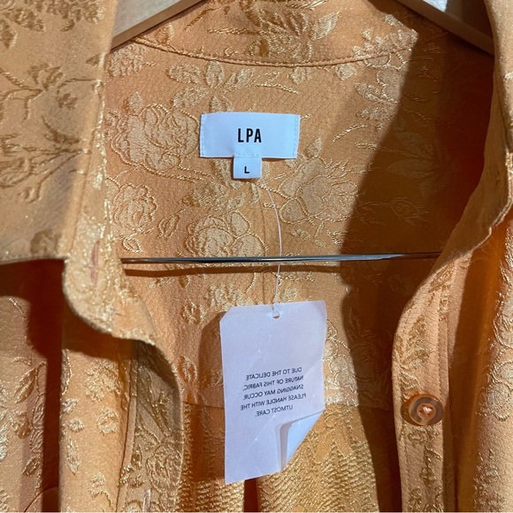 LPA | NWT! Robin Relaxed Button Down Shirt In Tangerine Size: large - Picture 3 of 6